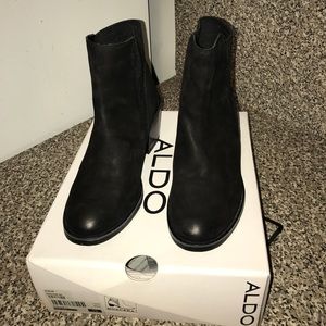 brand new aldo black heeled ankle booties